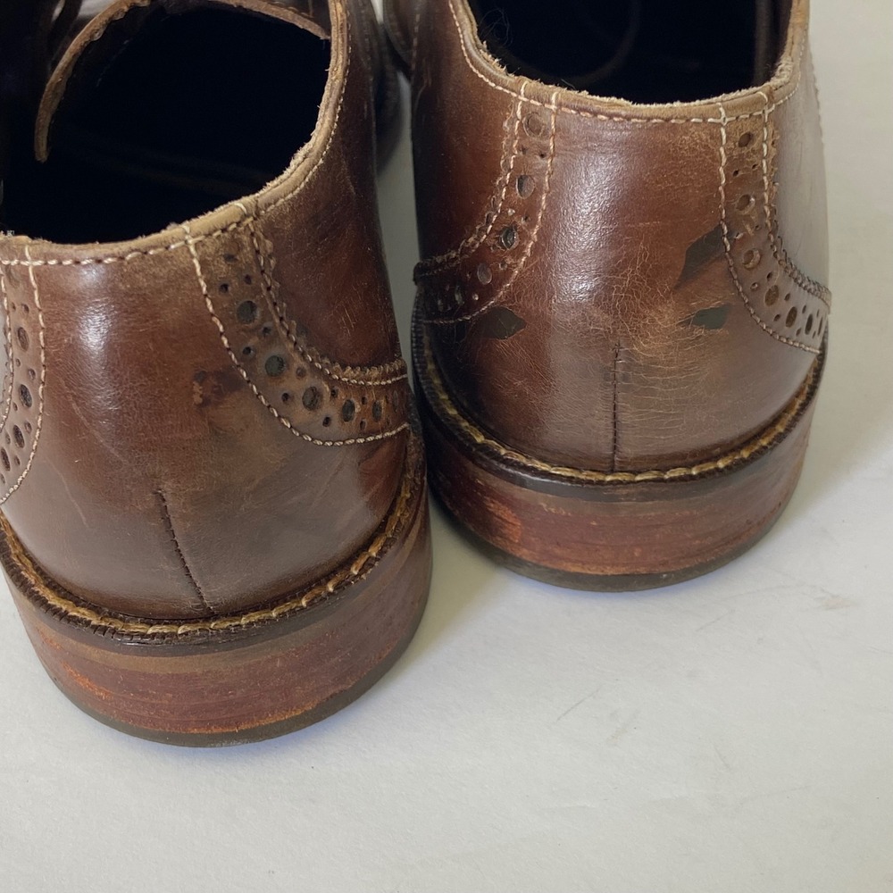 Florsheim Brown Leather‎ Cap Toe Castellano Shoes Distressed Size 9.5 D - Picture 7 of 10